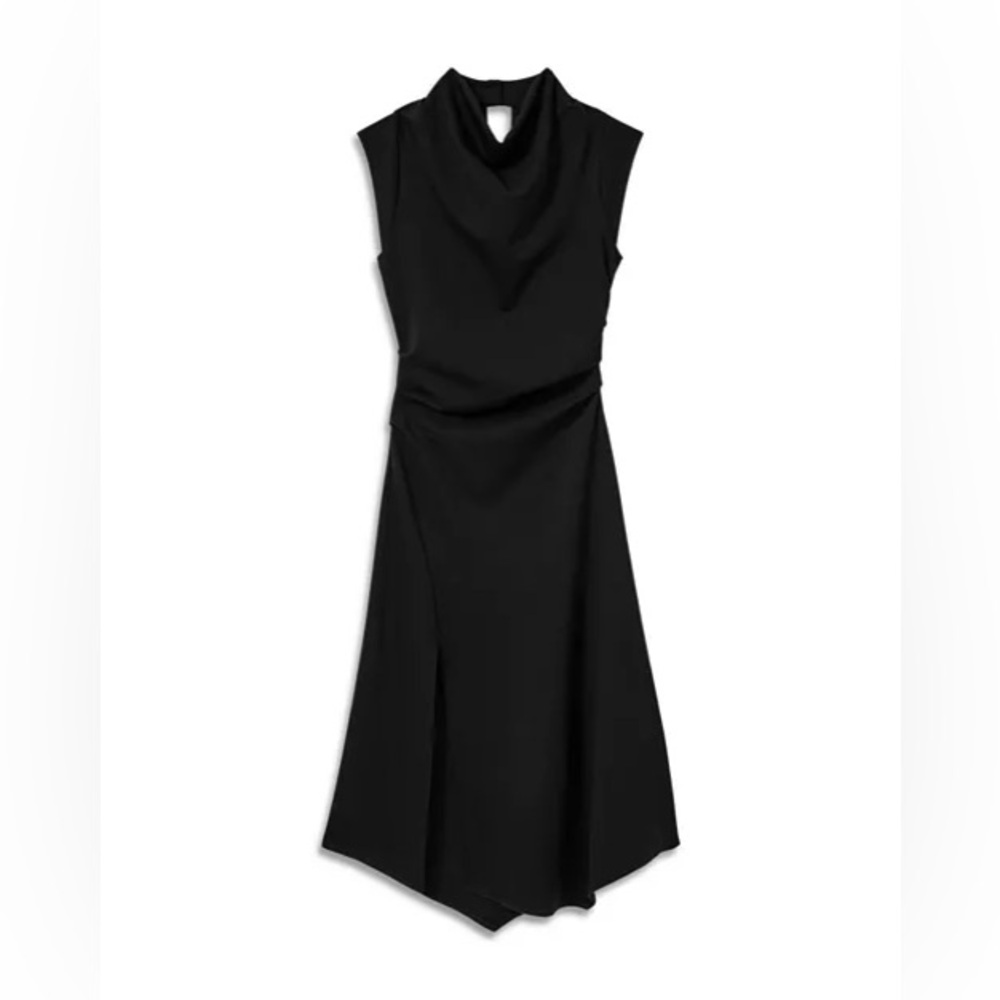 REISS Harlan Twill Jersey Midi Dress